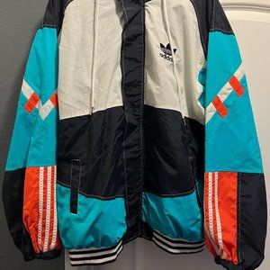 adidas Retro Style Multi-Color Windbreaker Jacket